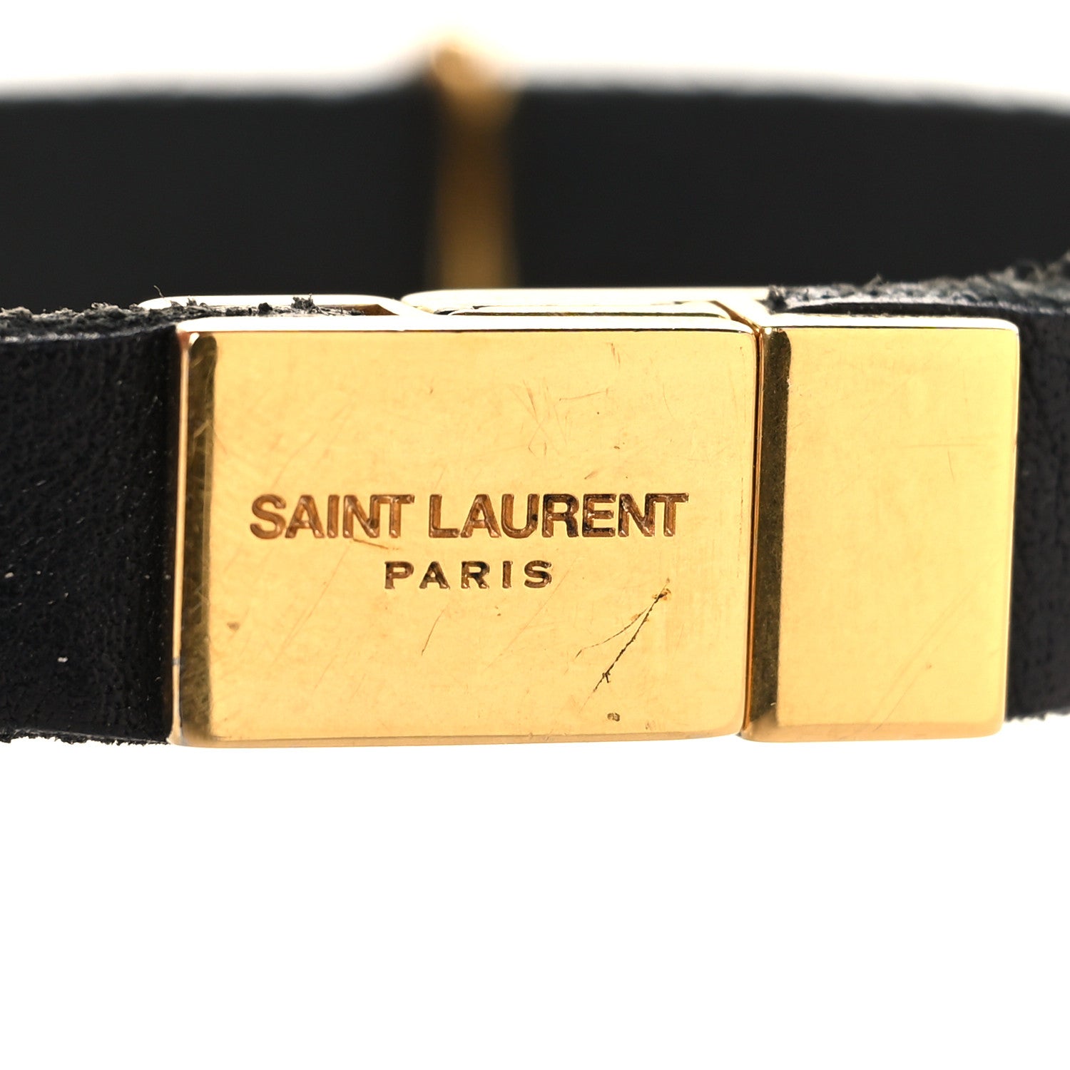 Saint Laurent Calfskin Monogram Bracelet M Black 8 of 12