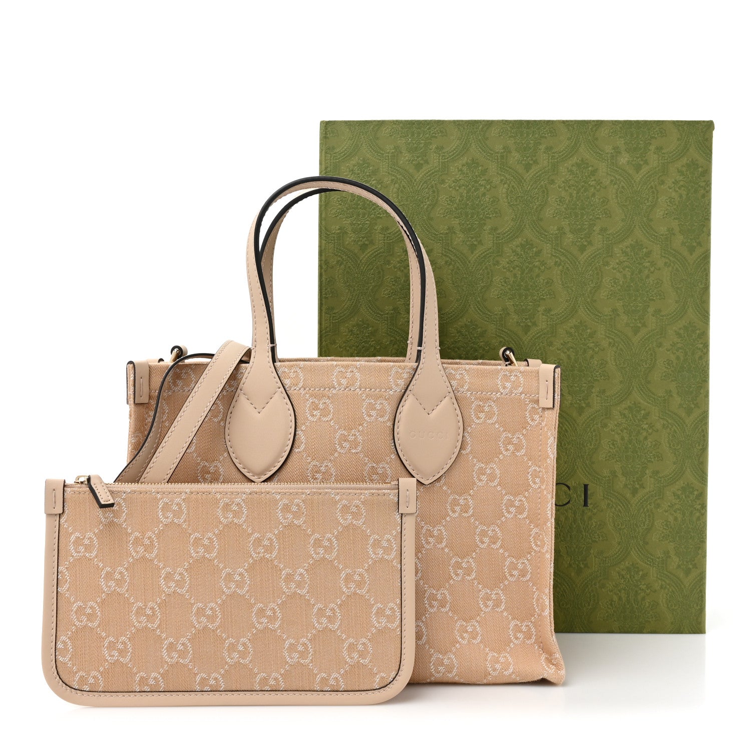 Gucci Denim Ophidia GG Monogram Tote Medium Light Beige 13 of 13