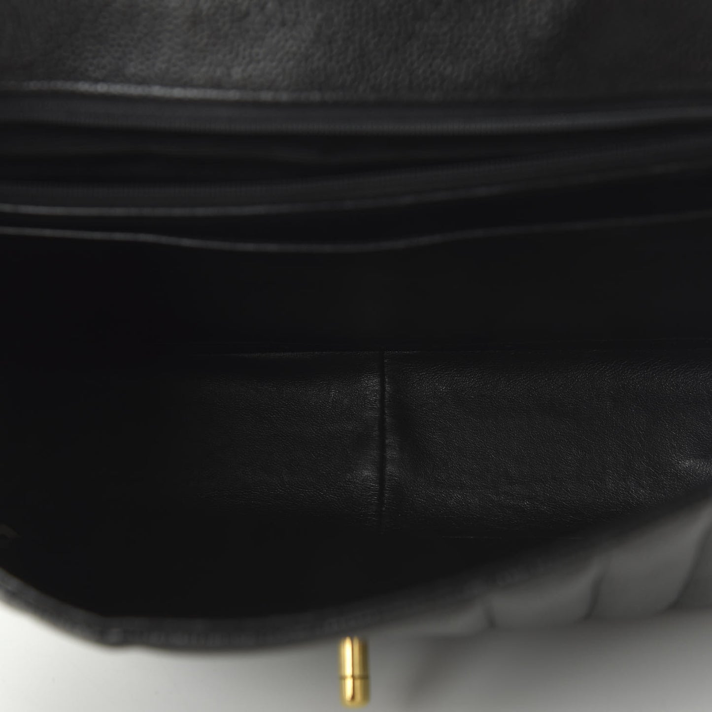 Caviar Vertical Quilted Single Flap Black