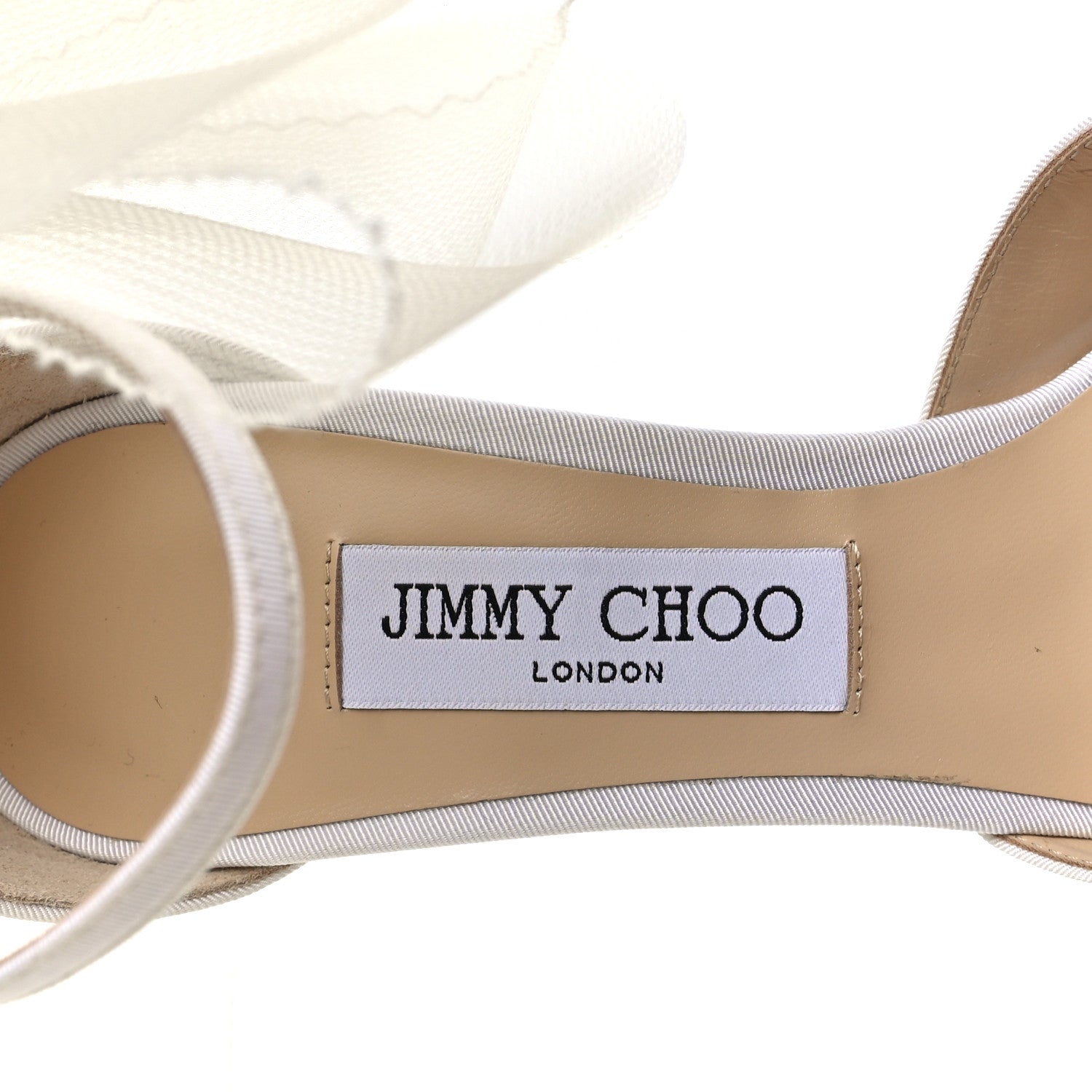 Jimmy Choo Satin Crystal Averly Bow 100 Pumps 39.5 Latte 8 of 9
