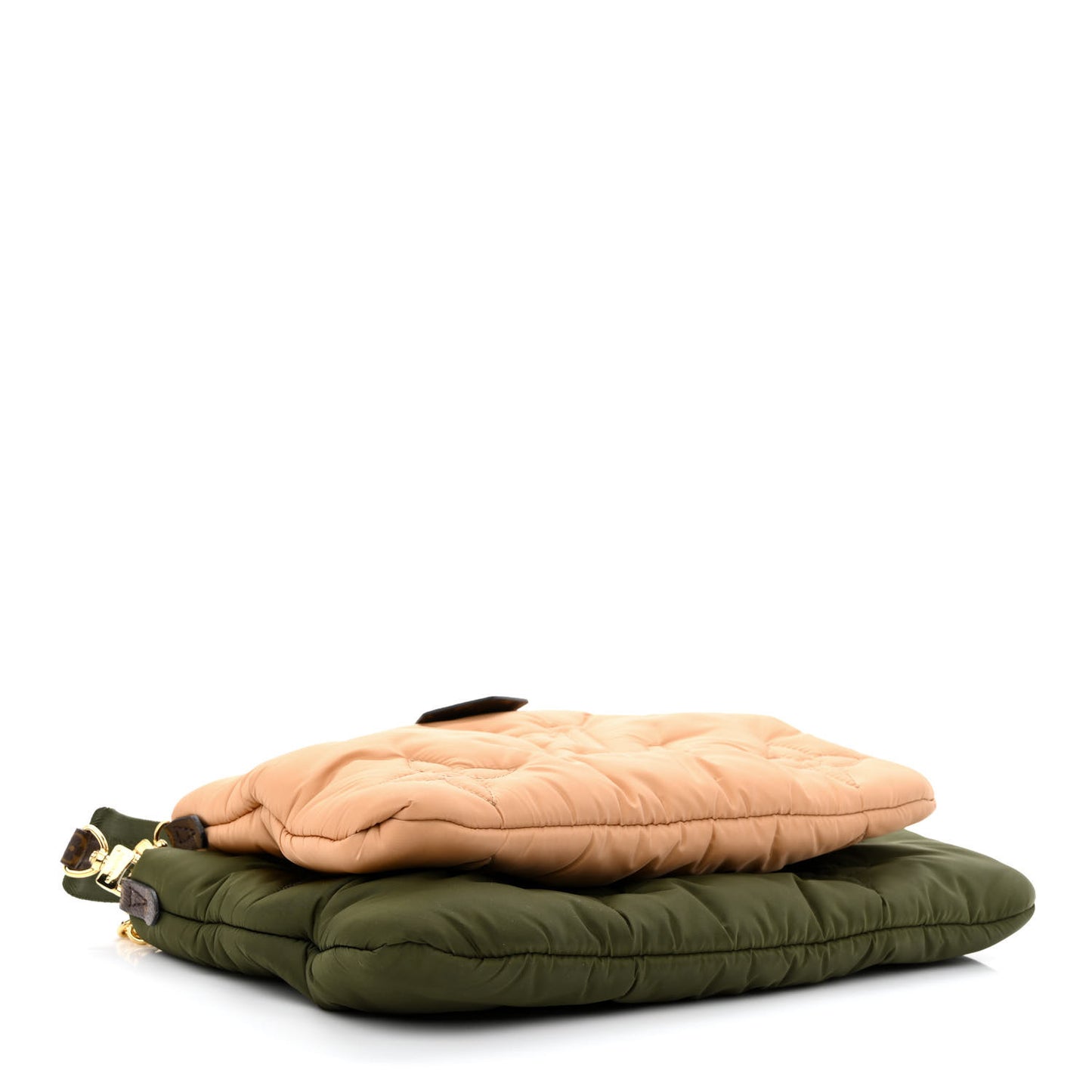 Econyl Monogram Pillow Maxi Multi Pochette Accessories Kaki Beige