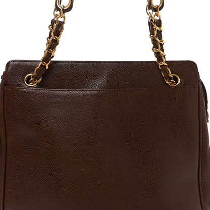 Chanel Caviar Triple CC Shoulder Bag  Dark Brown 7 of 9