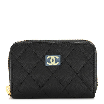 Chanel Caviar Quilted Zip Coin Purse Black 2 of 16