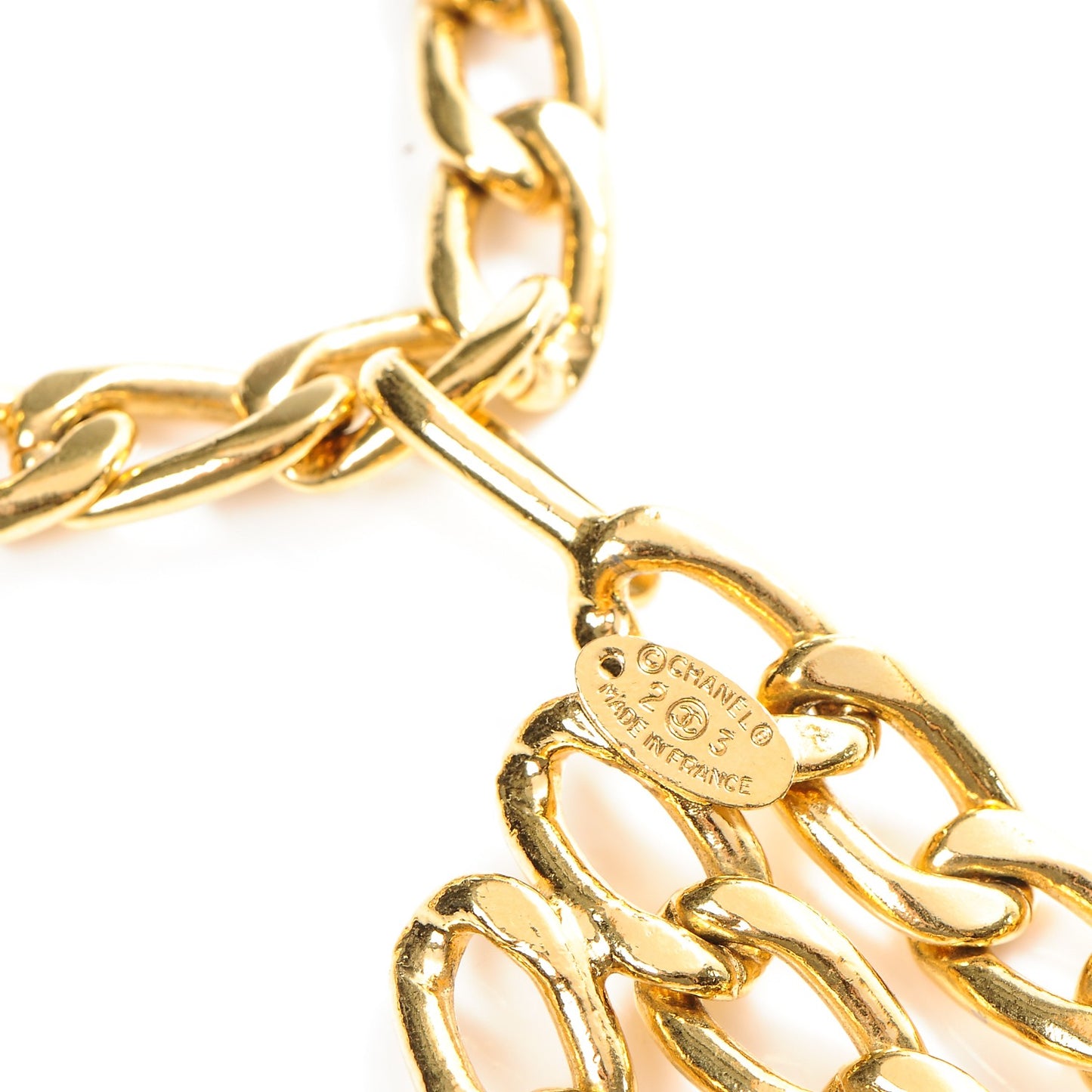 Chain CC Medallion Belt Gold