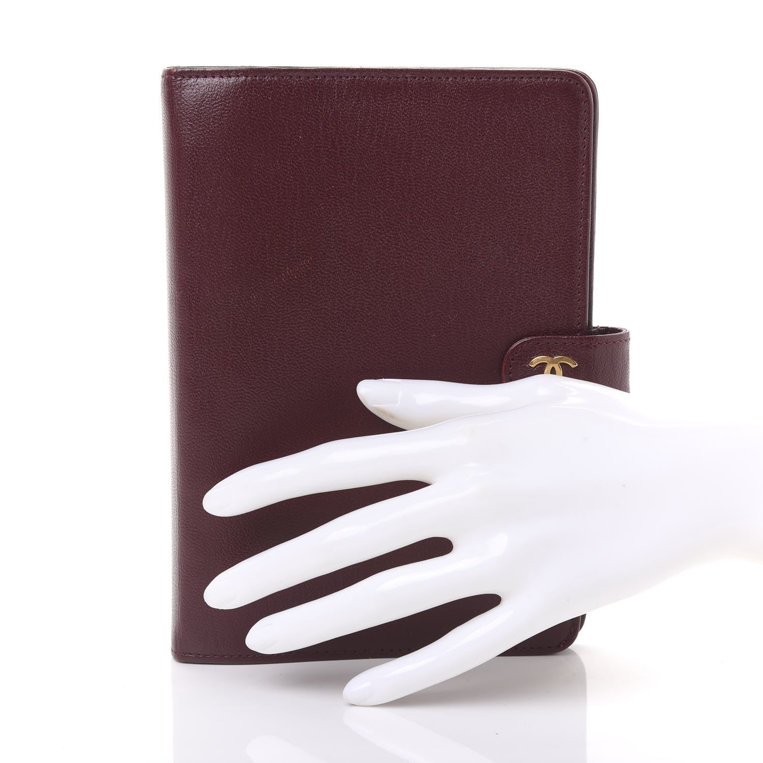 Chanel Goatskin Small Ring Agenda Planner Burgundy 2 of 9