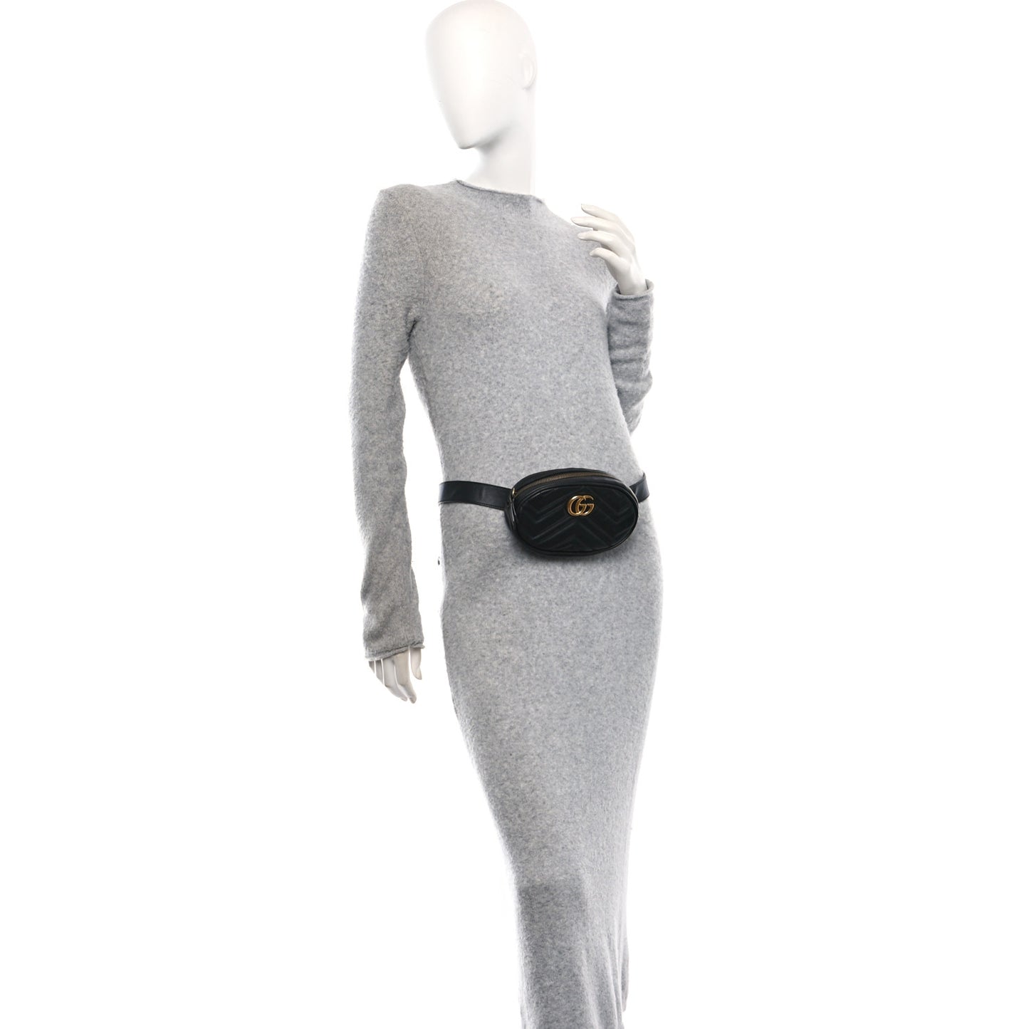 Calfskin Matelasse GG Marmont Belt Bag 65 Black