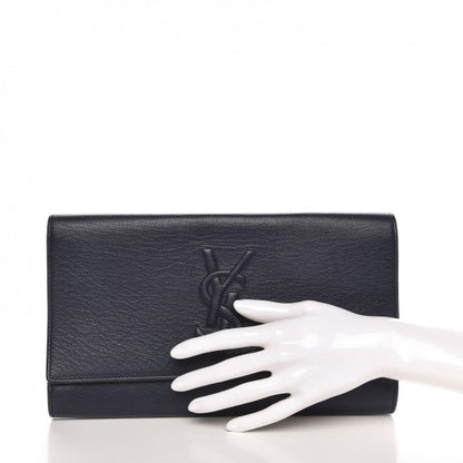 Saint Laurent Goatskin Large Belle De Jour Clutch Navy 2 of 6