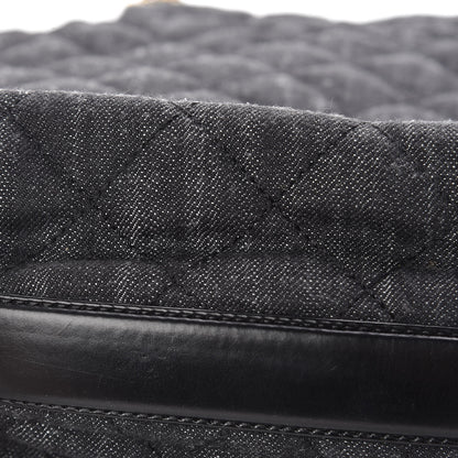 Chanel Denim Calfskin Quilted Backpack Dark Grey Black 9 of 14