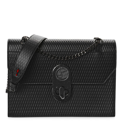 Christian Louboutin Calfskin Elisa Extra Large Resille Shoulder Bag Black 1 of 8