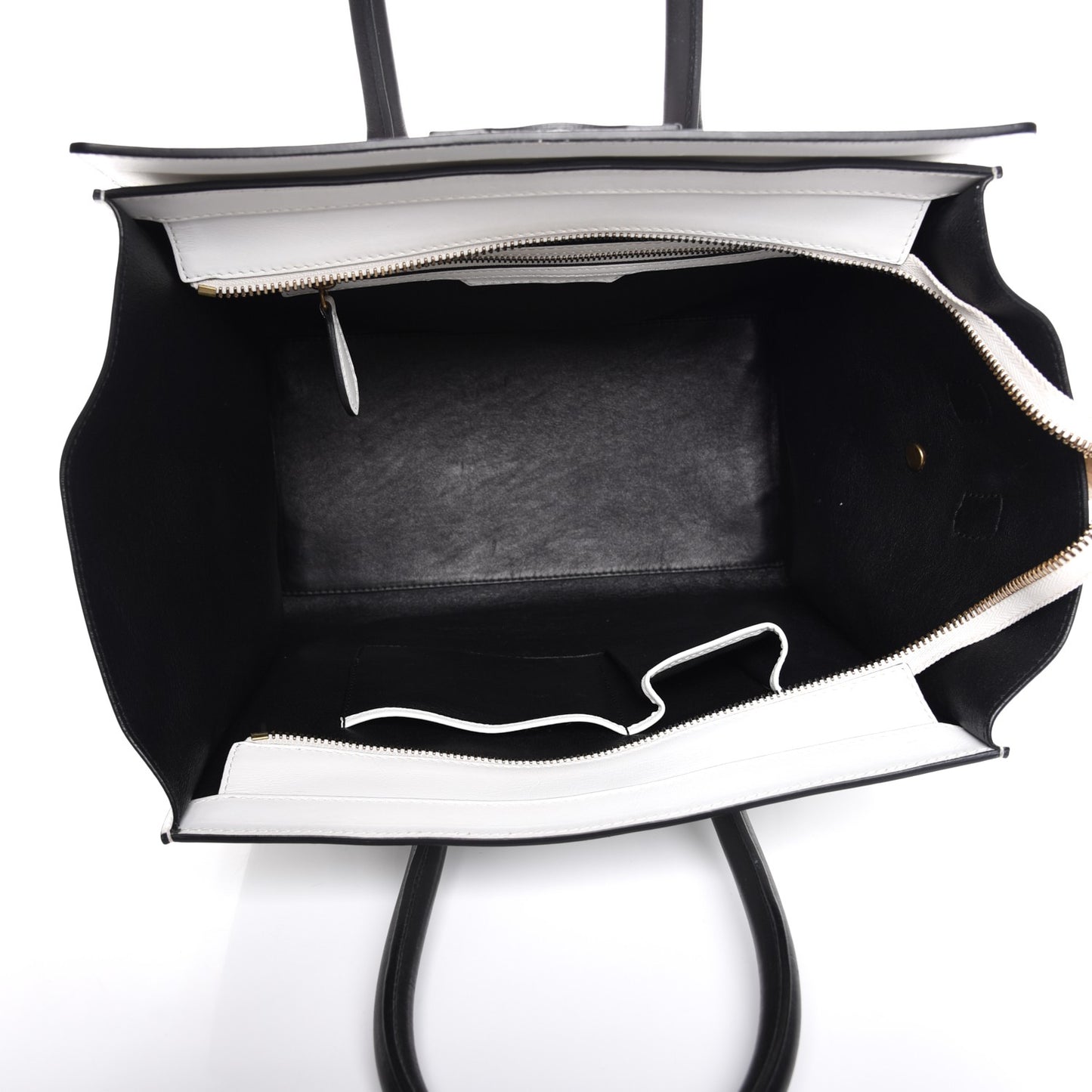 Smooth Calfskin Mini Bi-Color Luggage White Black