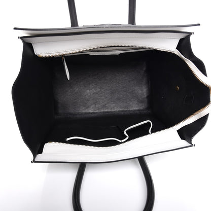 Celine Smooth Calfskin Mini Bi-Color Luggage White Black 5 of 7