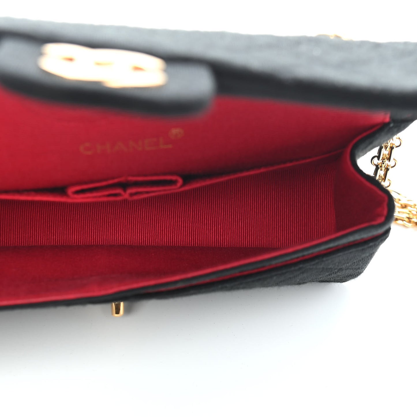 Jersey Quilted Medium Double Flap Black