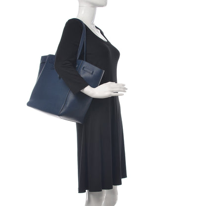 Celine Soft Grained Calfskin Small Belt Cabas Abyss Blue 2 of 10