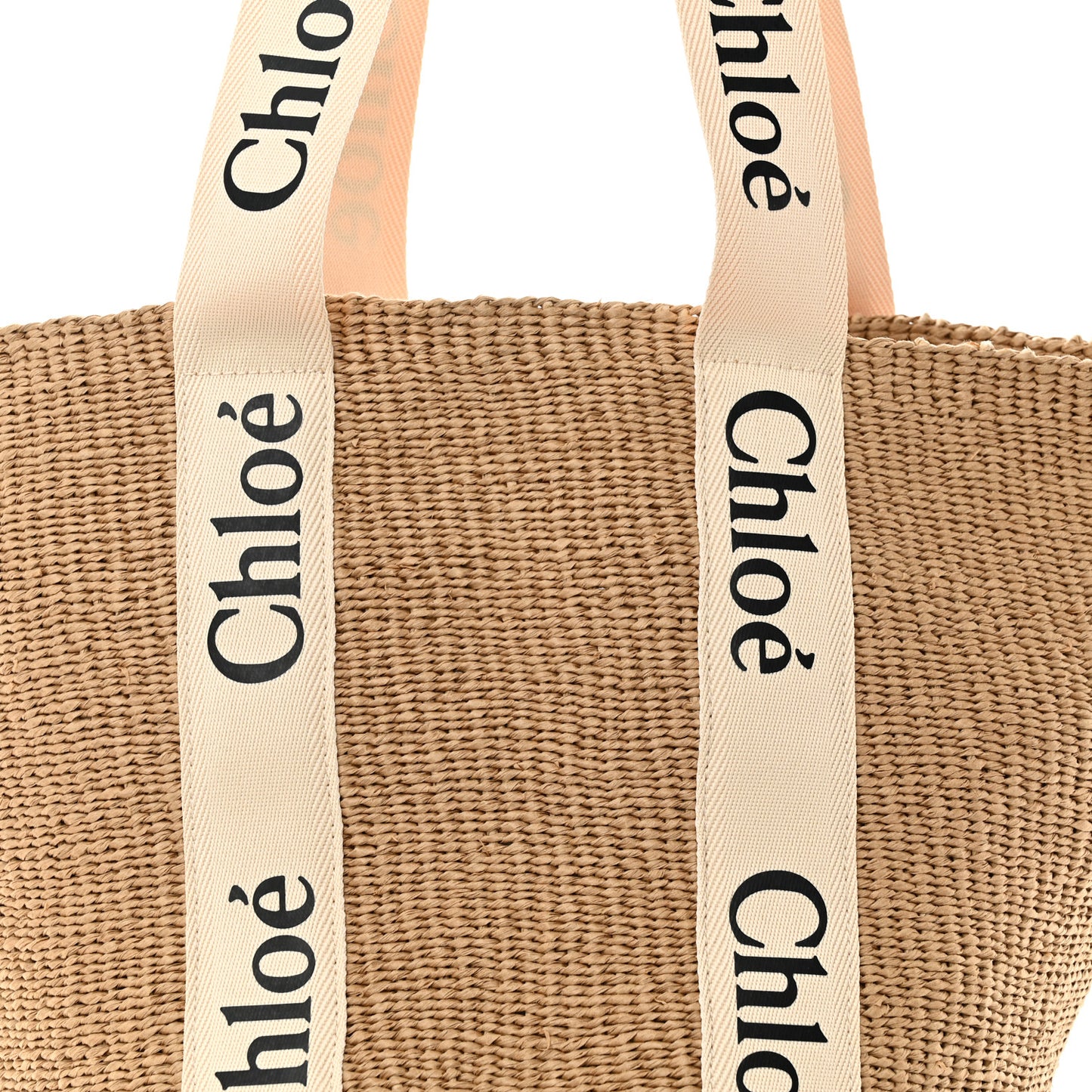 Raffia Large Woody Tote White