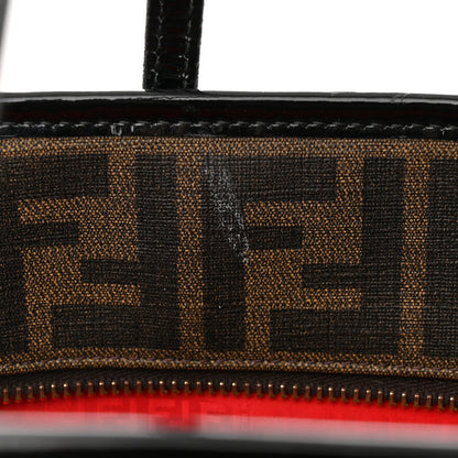 Fendi Zucca Spalmati Patent Baguette Print Medium Roll Tote Tobacco 12 of 12
