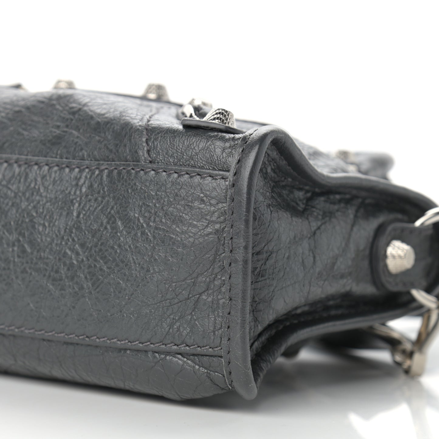 Agneau Giant 12 Silver Hardware Mini City Gris Fossile Anthracite