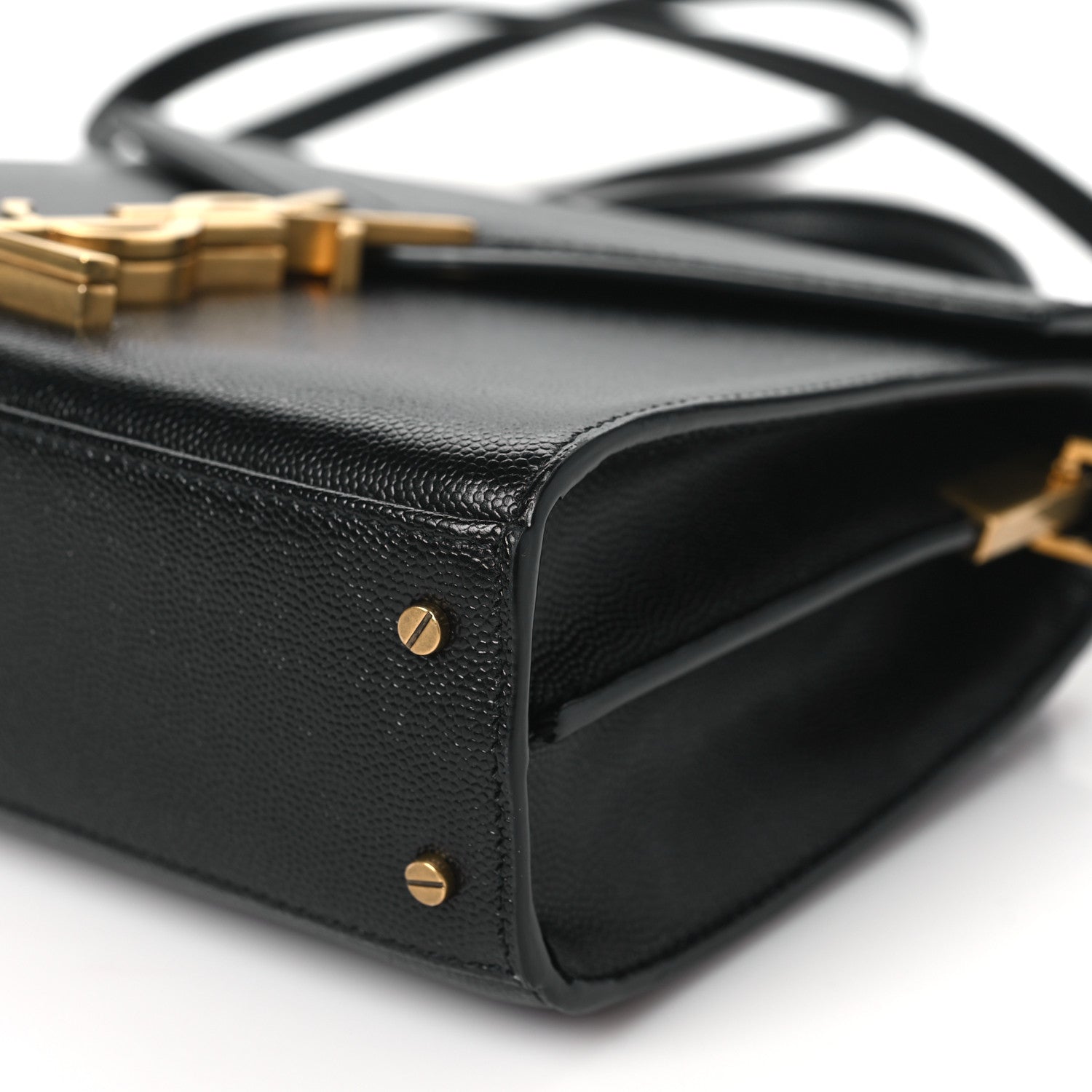 Saint Laurent Grain de Poudre Mini Classic Monogram Cassandra Top Handle Black 9 of 9