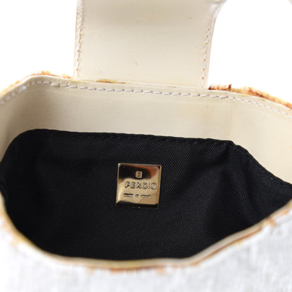 Fendi Beaded Mini Half Moon Baguette White 10 of 11