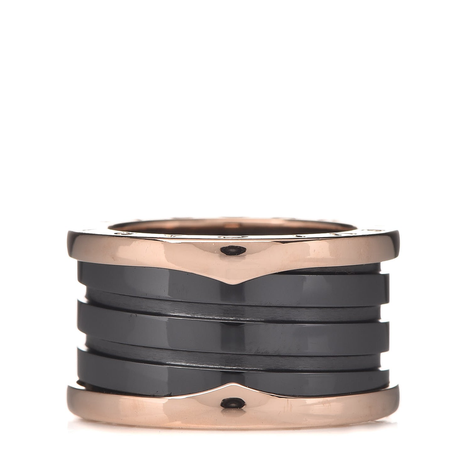 18K Rose Gold Black Ceramic B.Zero1 Four-Band Ring 51 5.75
