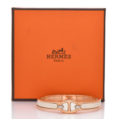 Hermes Enamel Mini Clic Chaine d'Ancre Bracelet GM Creme 5 of 5
