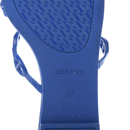 Hermes Rubber Chaine d'Ancre Rivage Sandals 37 Bleu Smalt 6 of 8