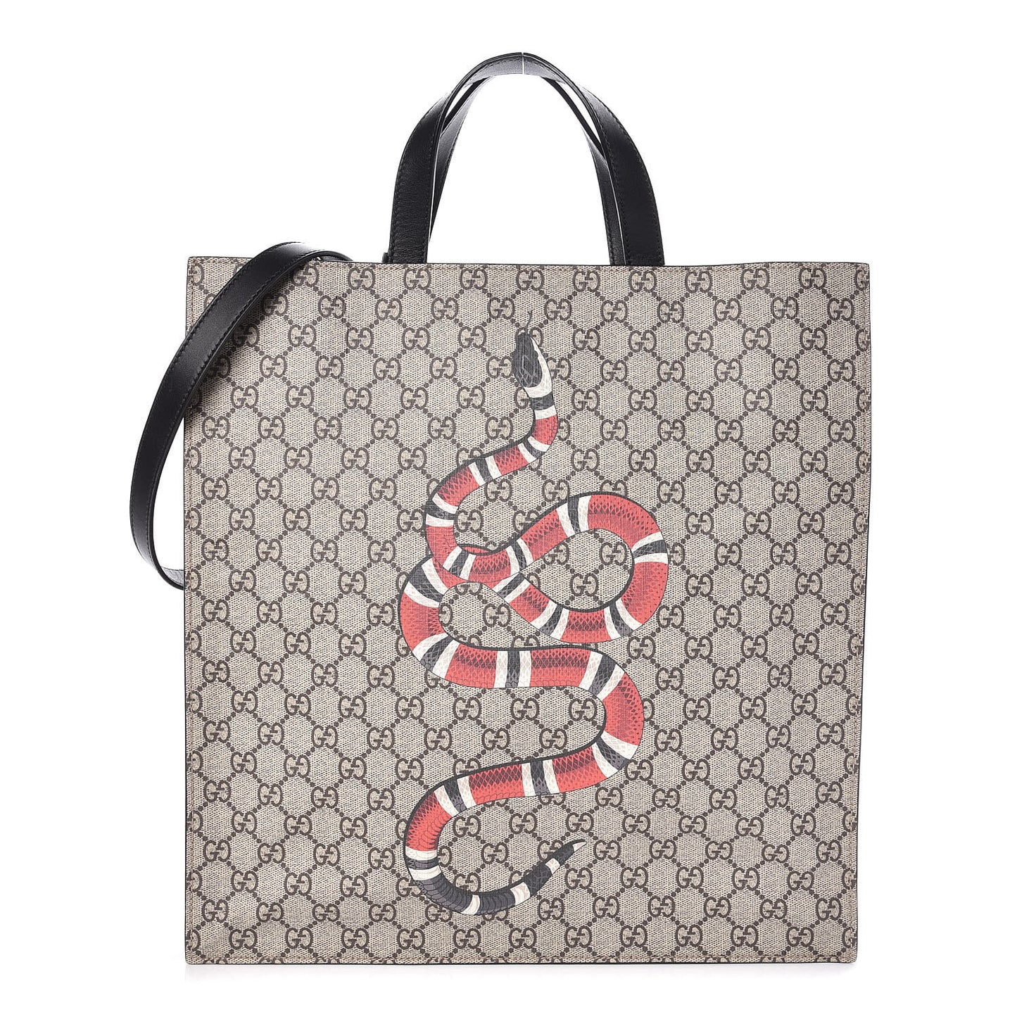 Soft GG Supreme Monogram Kingsnake Vertical Tote Black