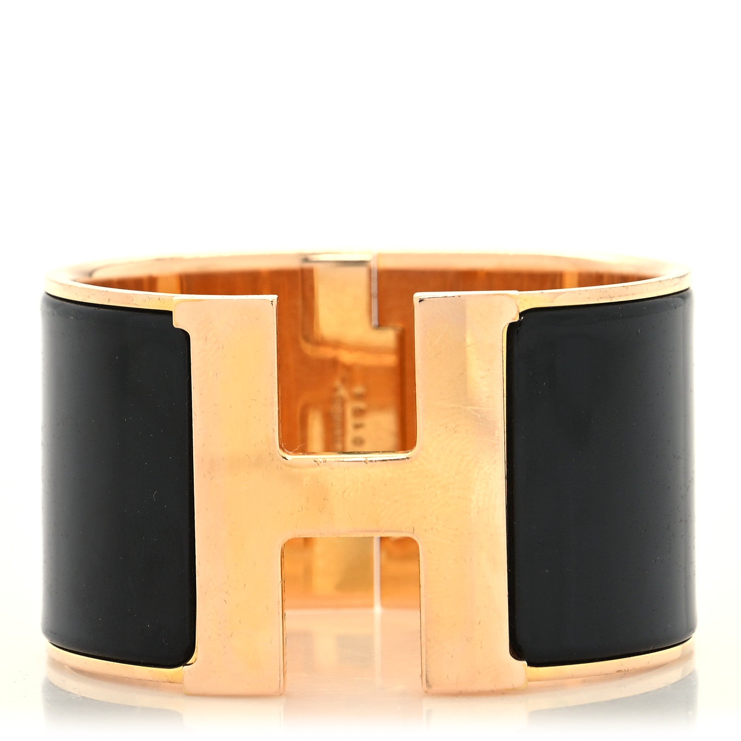 Hermes Enamel Extra Wide Clic Clac H Bracelet PM Black 1 of 5
