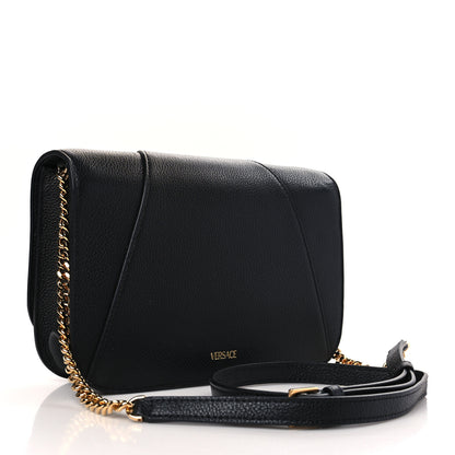 Versace Grainy Calfskin Virtus Chain Crossbody Black 3 of 8