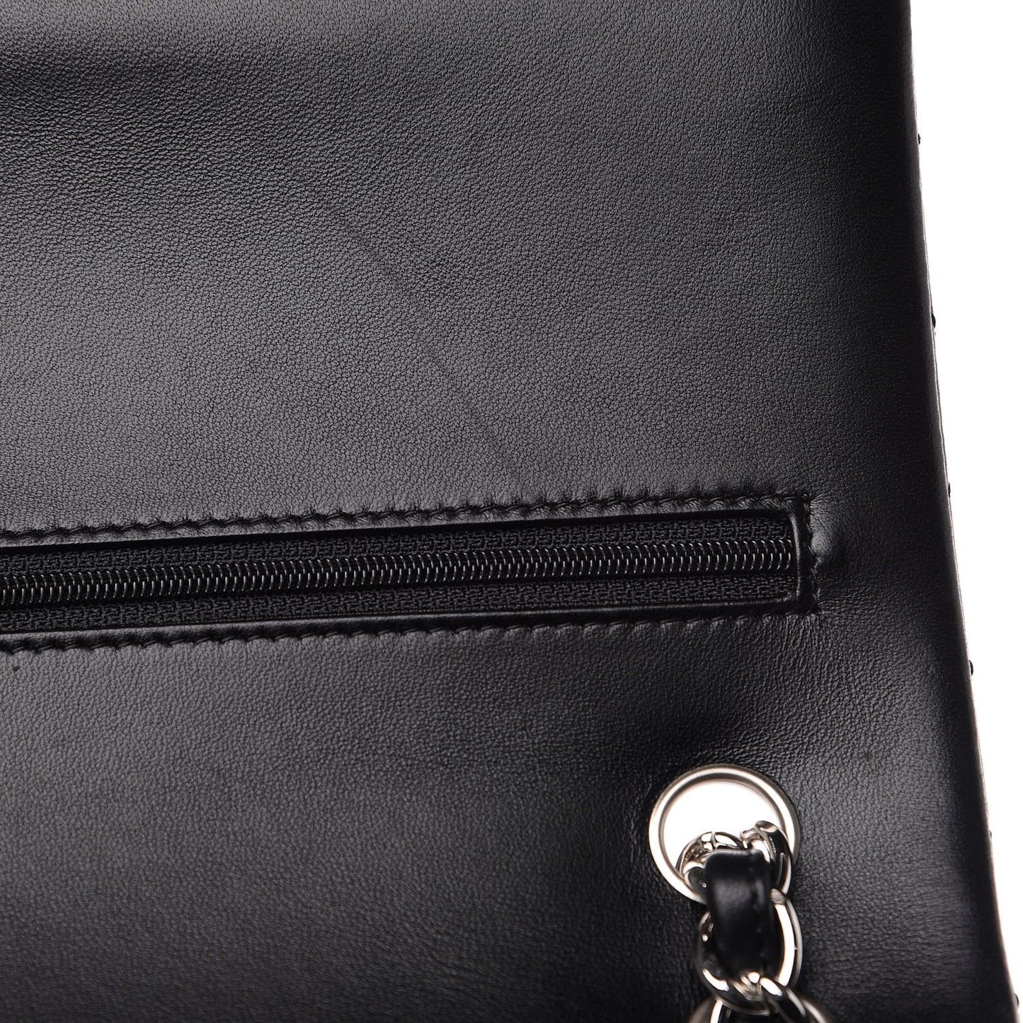 Lambskin Quilted Jumbo Double Flap Black