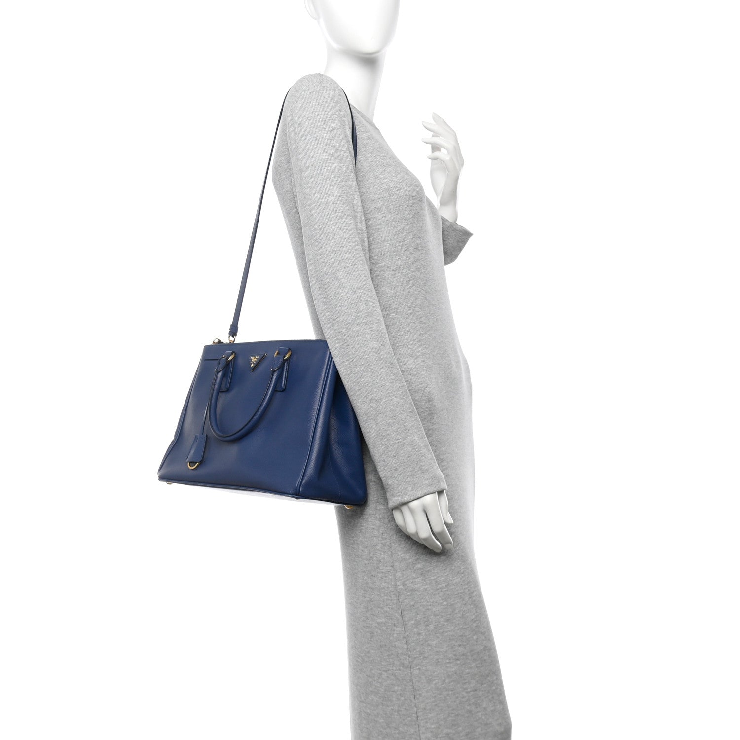 Prada Saffiano Medium Galleria Double Zip Tote Bluette 3 of 22