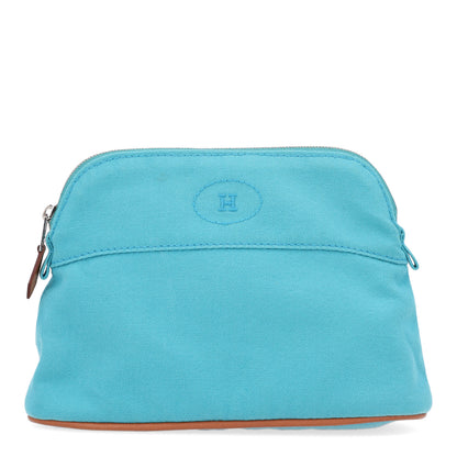Hermes Cotton Canvas Mini Bolide Travel Cosmetic Pouch Bleu Horizon 1 of 10