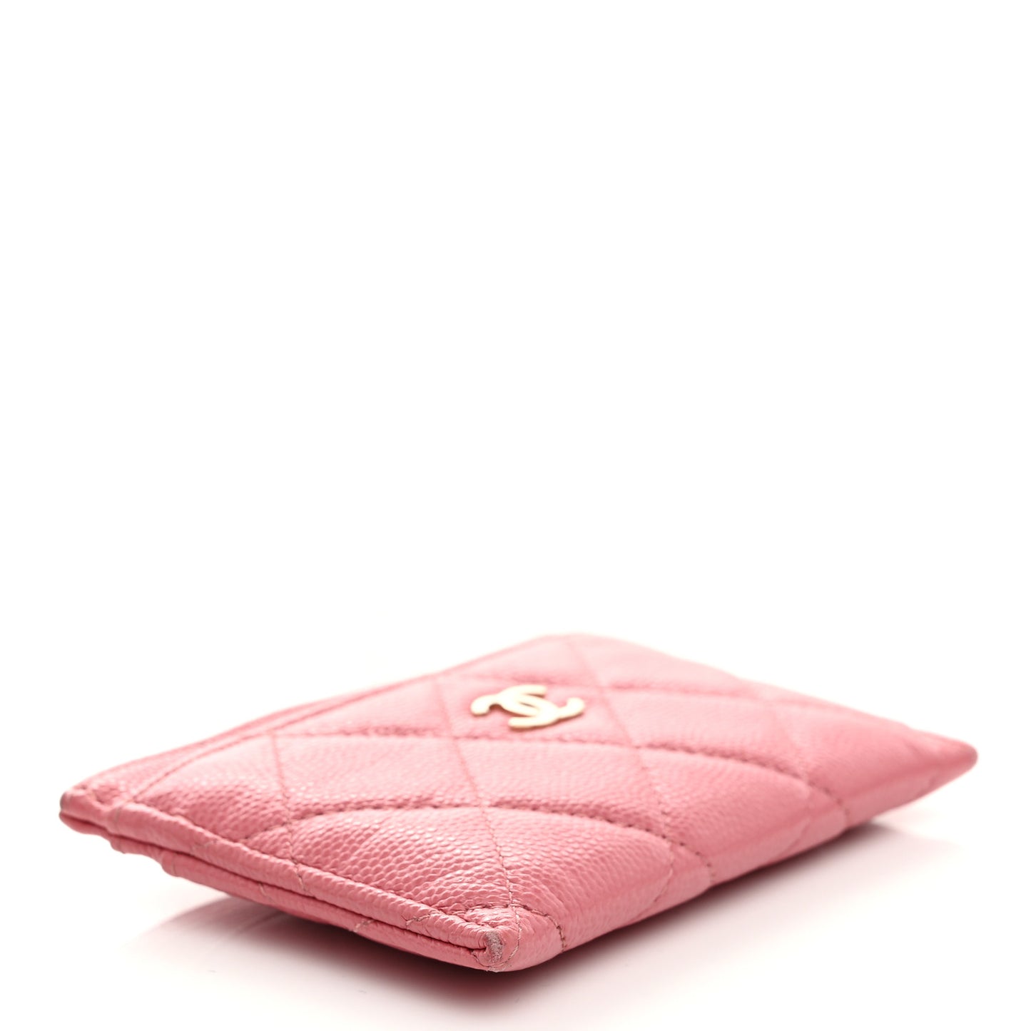 Caviar Quilted Card Holder Pink
