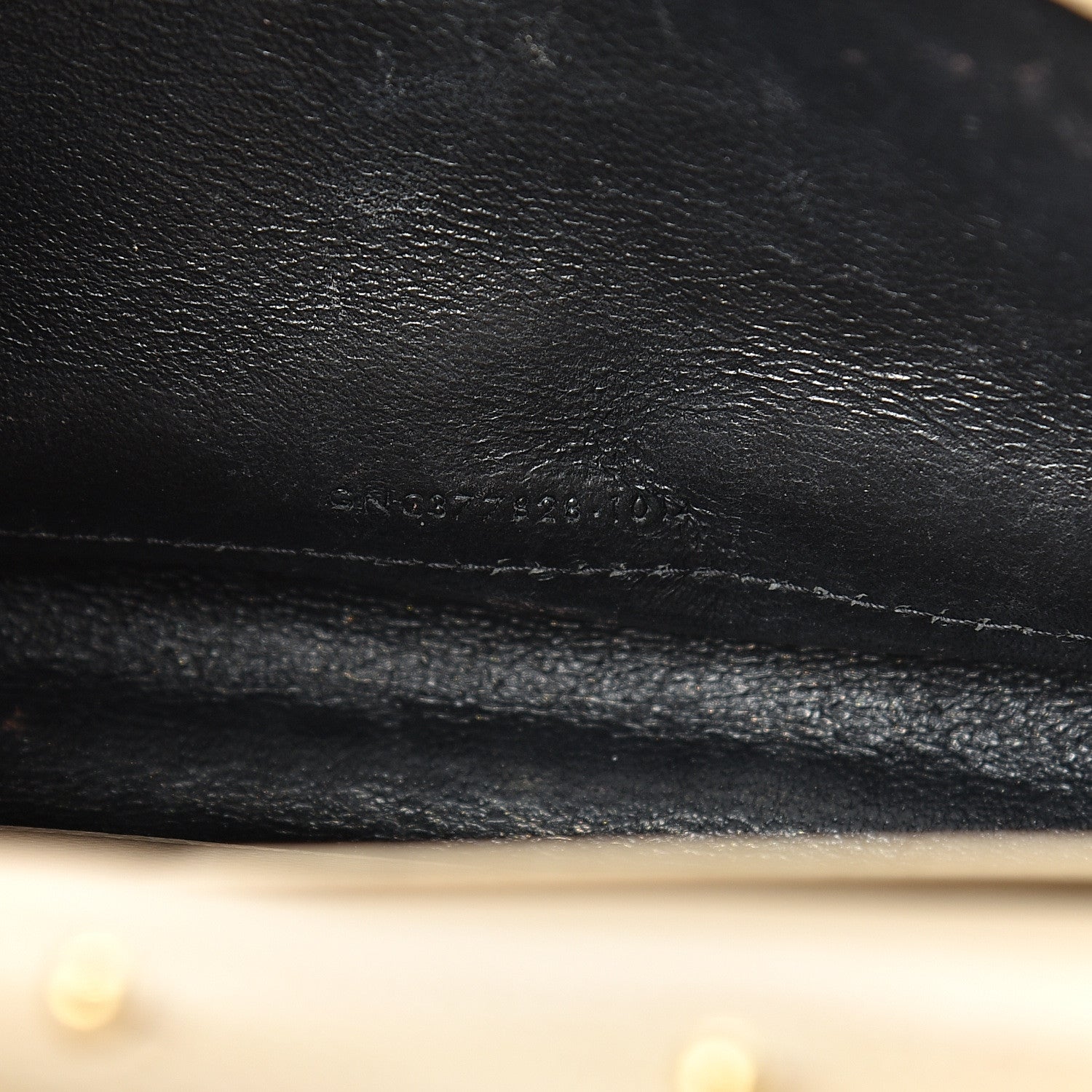 Saint Laurent Grain De Poudre Matelasse Chevron Monogram Chain Wallet Nude Powder 7 of 15