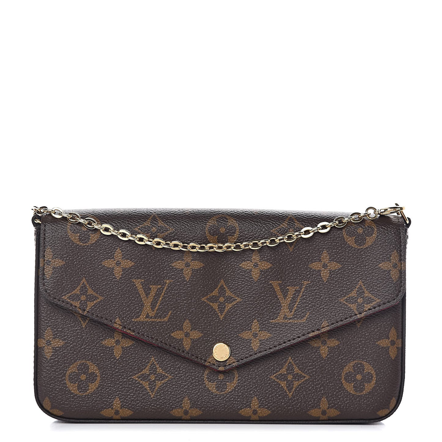 Monogram Pochette Felicie Chain Wallet Fuchsia