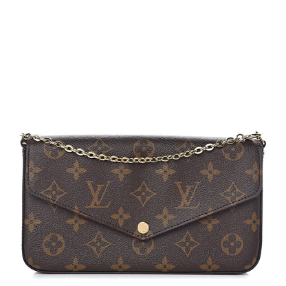 Louis Vuitton Monogram Pochette Felicie Chain Wallet Fuchsia 1 of 12