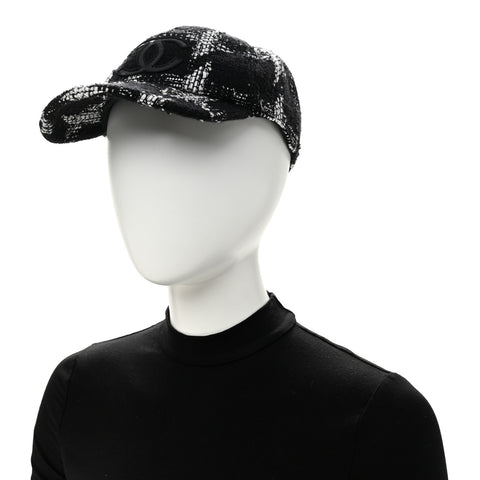 Tweed Cap Hat L  Black White