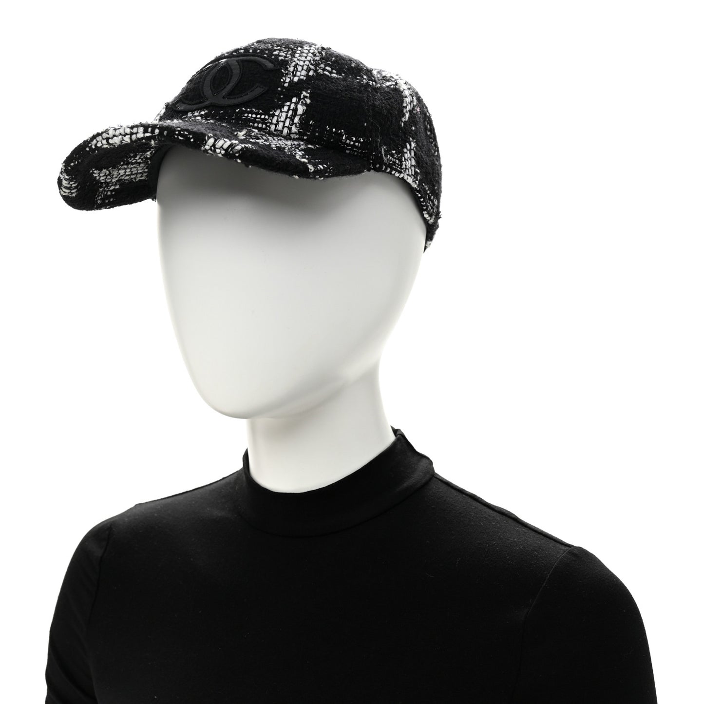 Tweed Cap Hat L  Black White