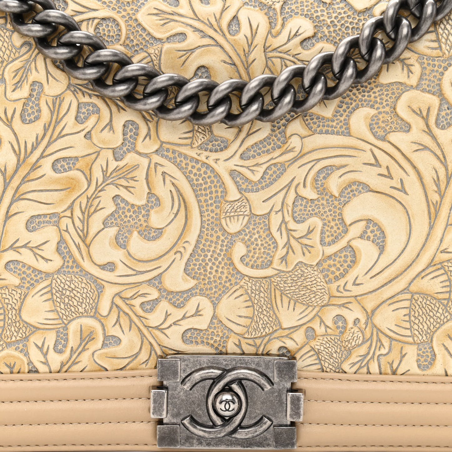 Calfskin Embossed New Medium Cordoba Boy Flap Ecru