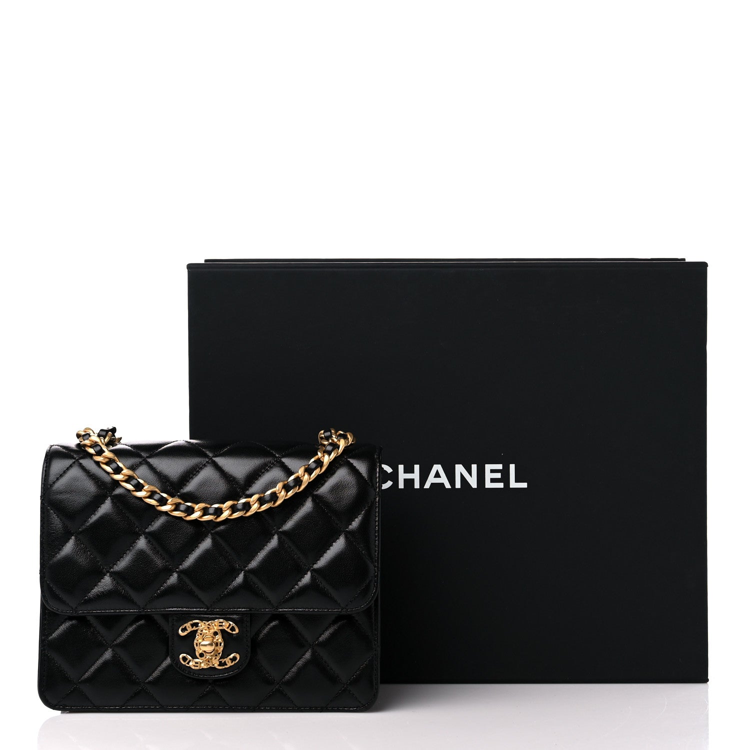 Chanel Shiny Lambskin Quilted Mini Flap Black 10 of 10