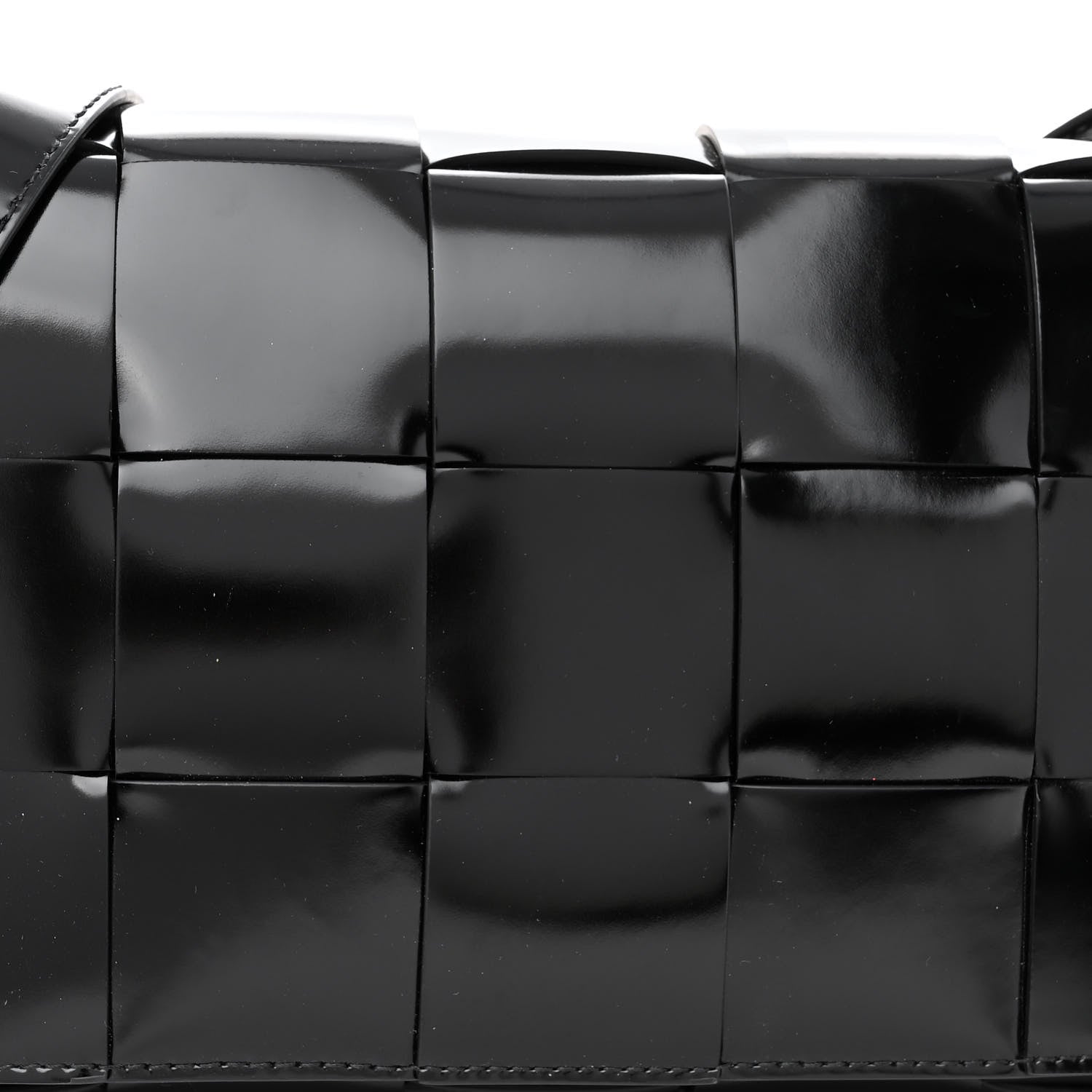 Bottega Veneta Patent Maxi Intrecciato Cassette Crossbody Bag Black 7 of 10