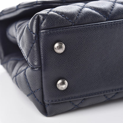 Chanel Caviar Quilted Mini Coco Handle Flap Navy Blue 8 of 10