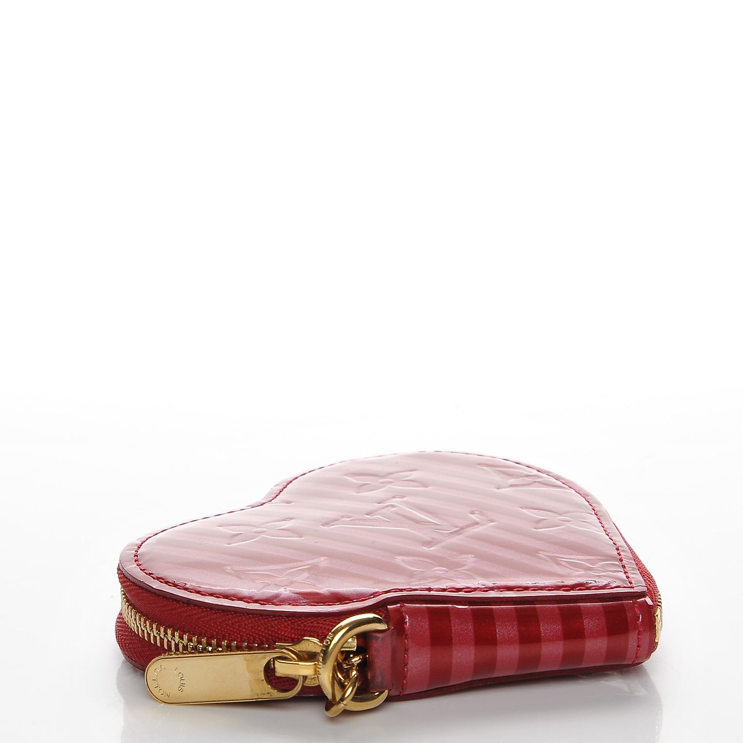 Vernis Rayures Coeur Heart Coin Purse Pomme D'Amour