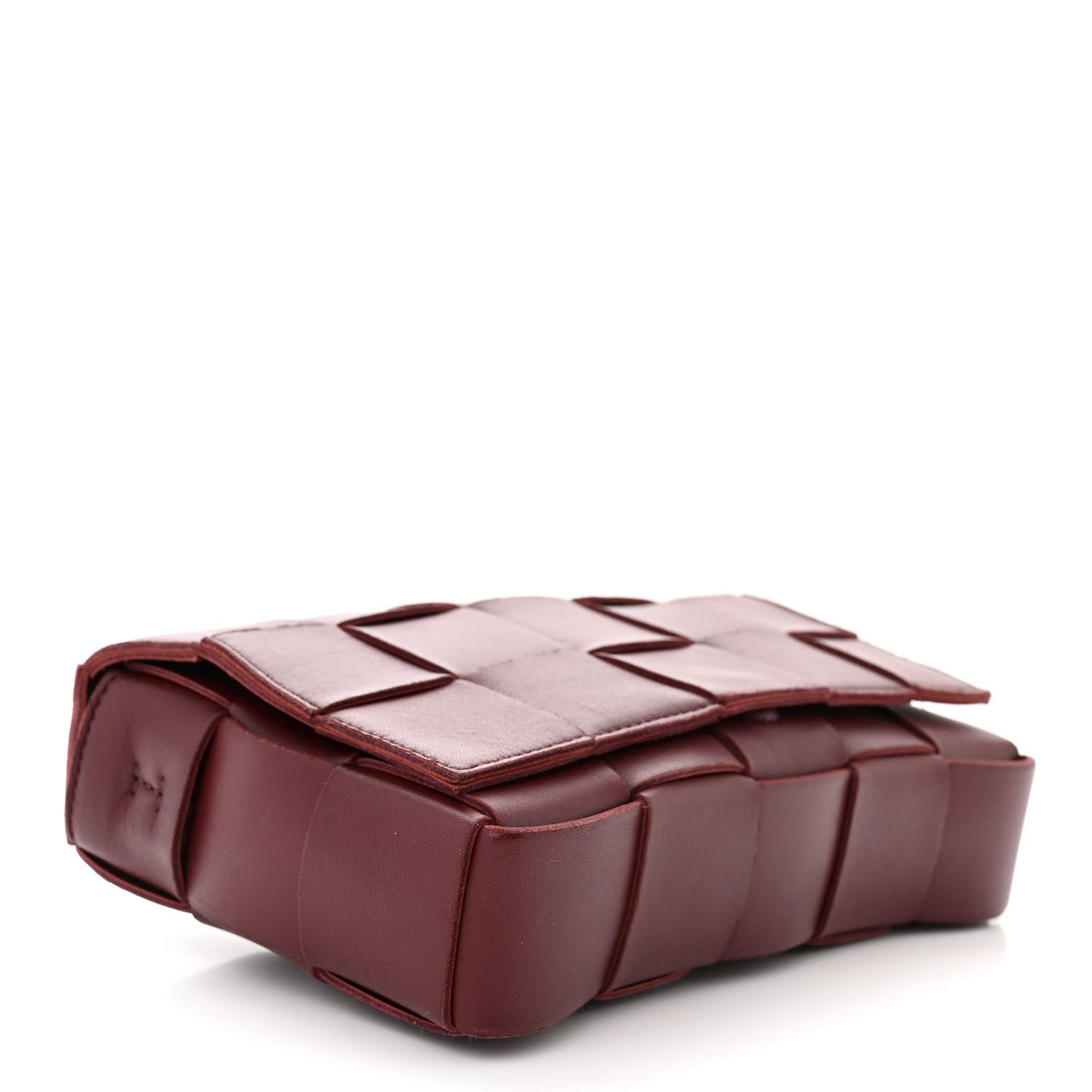 Lambskin Maxi Intrecciato Cassette Crossbody Bag Bordeaux