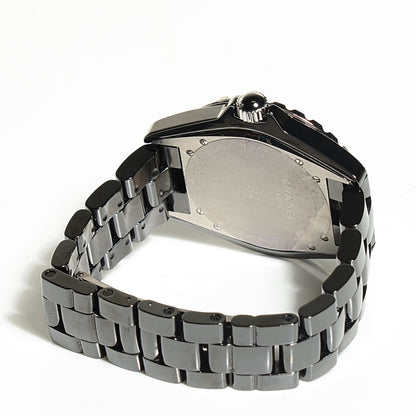 Chanel Stainless Steel Ceramic Diamond Pave Bezel 41mm J12 Automatic Watch Black 3 of 7