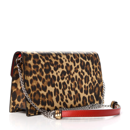 Christian Louboutin Metallic Calfskin Leopard Print Loubi54 Crossbody Clutch Gold 3 of 8