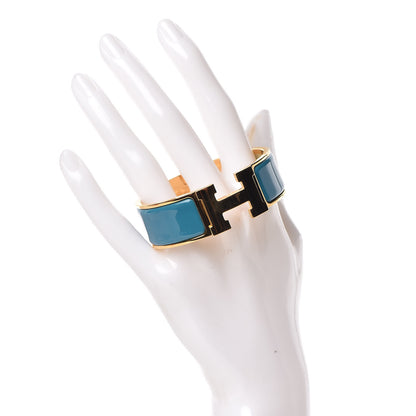 Hermes Enamel Wide Clic Clac H Bracelet PM Bleu Indien 2 of 4