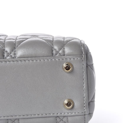 Christian Dior Metallic Lambskin Cannage Mini Lady Dior Grey 15 of 22