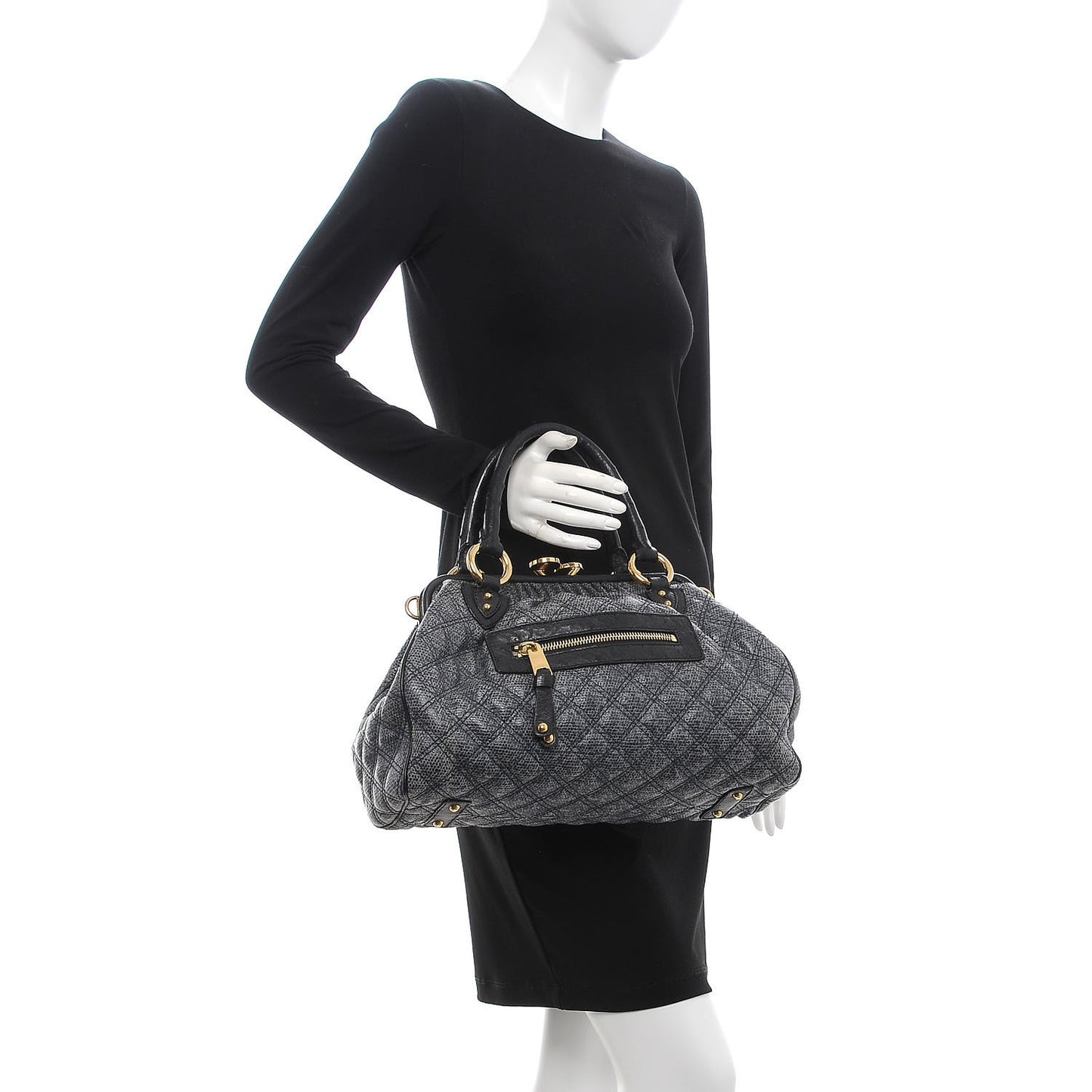 Juta Ostrich Stam Tote Navy