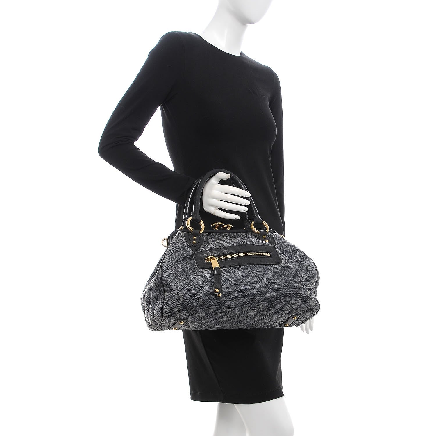 Marc Jacobs Juta Ostrich Stam Tote Navy 2 of 8