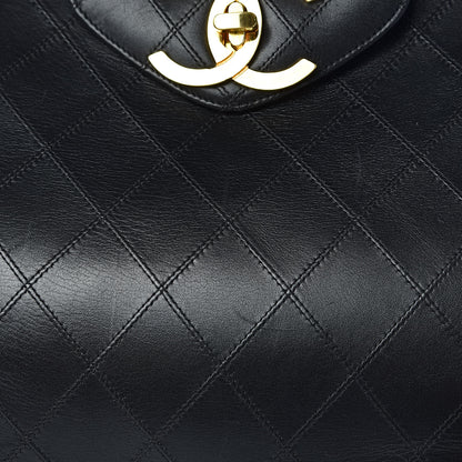 Chanel Calfskin Stitched XL Weekender Black 13 of 20
